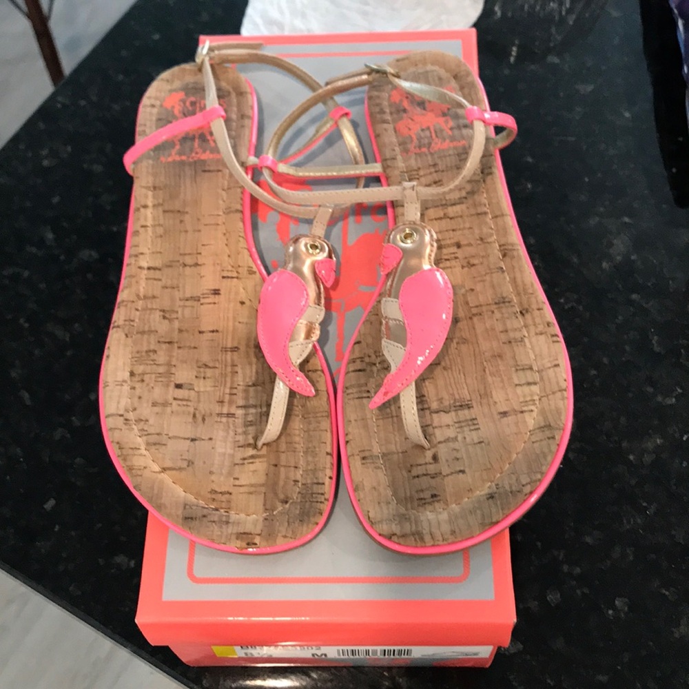 Hot pink and rose gold Sam Edelman sandals